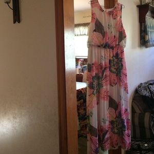 White maxi dress with flowers from R&M Richards