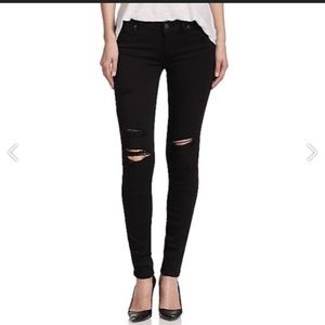 Paige Denim: 'Verdugo' Black Distressed Skinnies