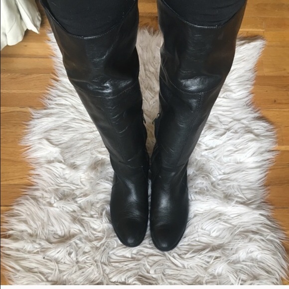 Leather over-the-knee boots