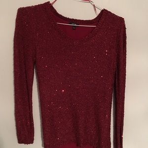 Maroon and sequin sweater