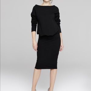 NWT Women's Peperuna Black Blouson Dress Large