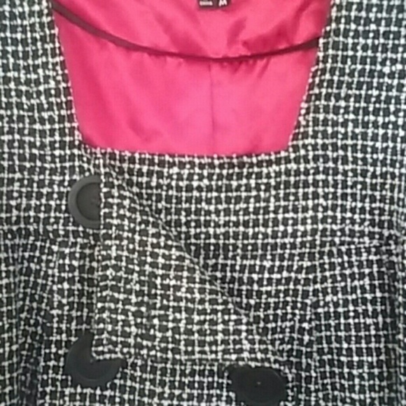 Xoxo crop wool blend jacket.tweed black Y2K. Vintage. Missing button. - Picture 5 of 6