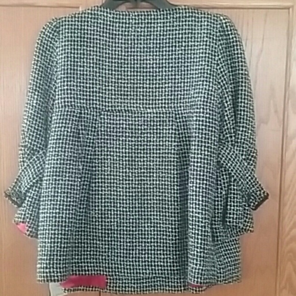 Xoxo crop wool blend jacket.tweed black Y2K. Vintage. Missing button. - Picture 6 of 6