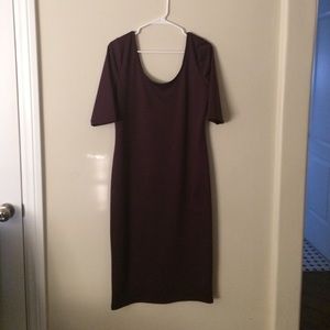 Dark Purple Round Neck Dress