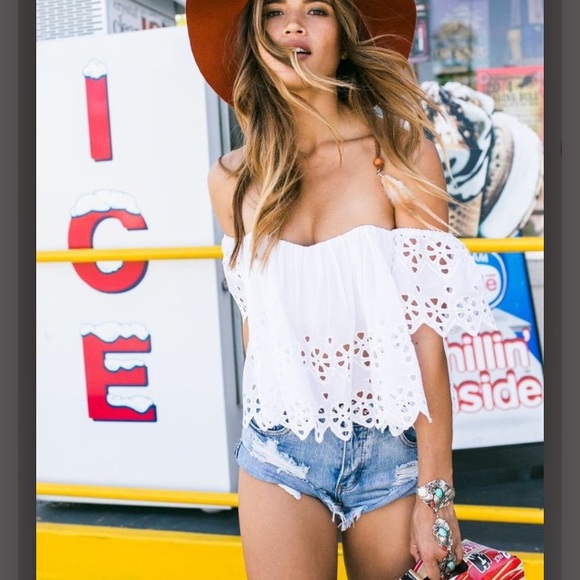 stone cold fox white eyelet holy tube size xs / s