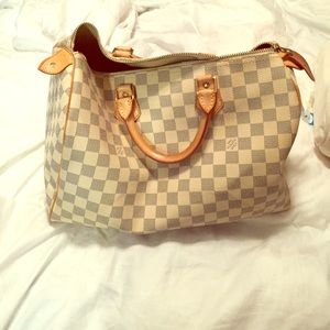 Fashion Louis Vuitton Speedy 35 Damier Azur