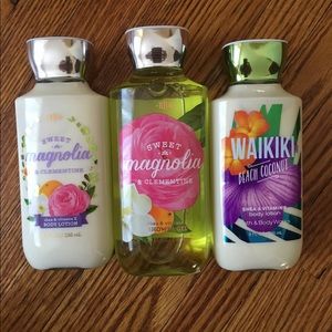 2 Bath and Body lotions and 1 shower gel