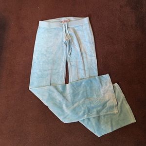 Blue velour juicy pants