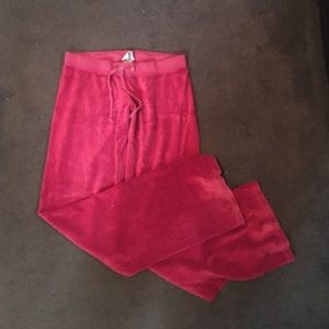 Red velour juicy pants
