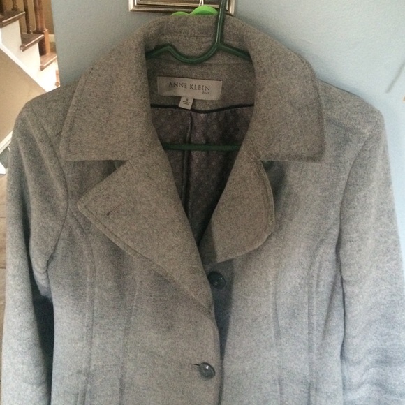 Anne Klein wool coat gray size 8