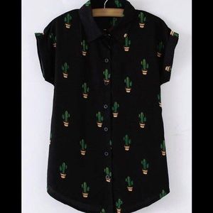 Chiffon Cactus Shirt-NWOT