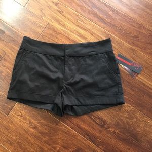 Black cuffed shorts