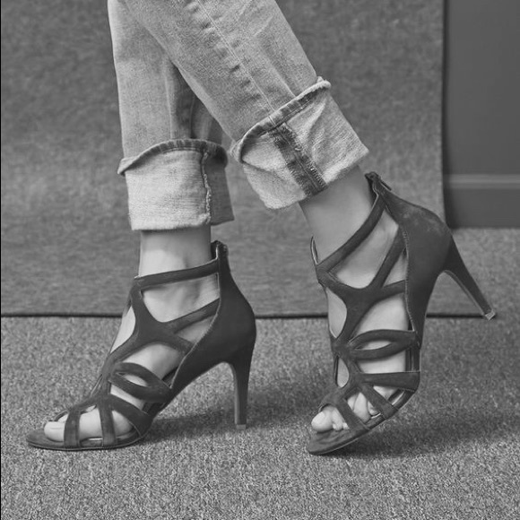 Sole Society Alessa caged high heel sandal (black)