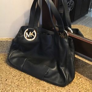 Michael Kors Black Leather Shoulder Bag