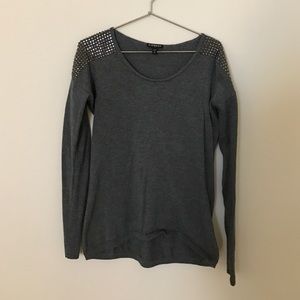 Express charcoal grey studded sweater