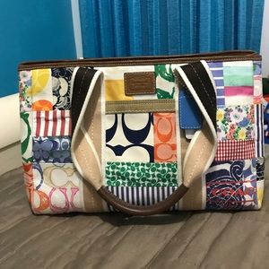 Coach signature multi-color bag