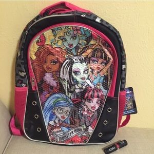 NWT sequined Monster High backpack😈