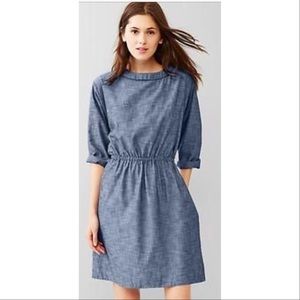 Gap Chambray Drawstring Waist Dress