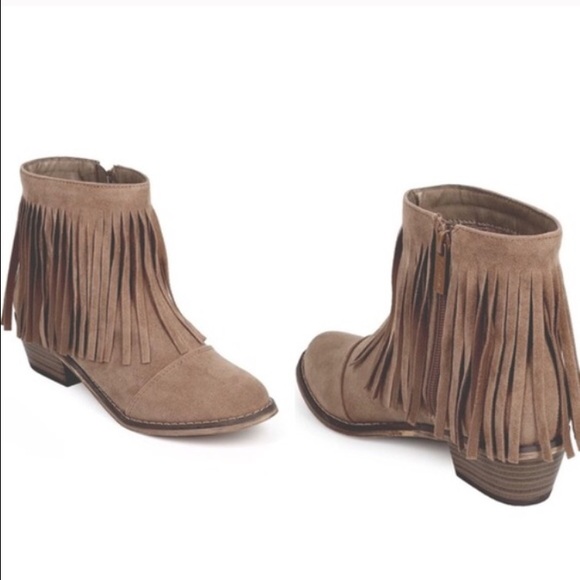 LAST pair! Taupe Fringe Suede Booties - Picture 3 of 3