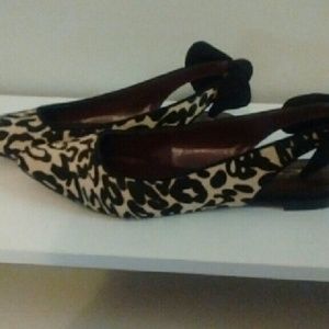 Animal Print, Bow Slingback Flats