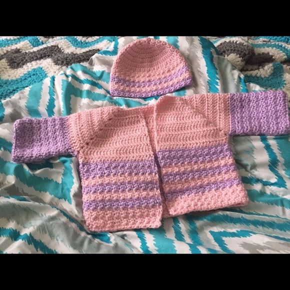 Crocheted Cardigan and Hat - Picture 1 of 1