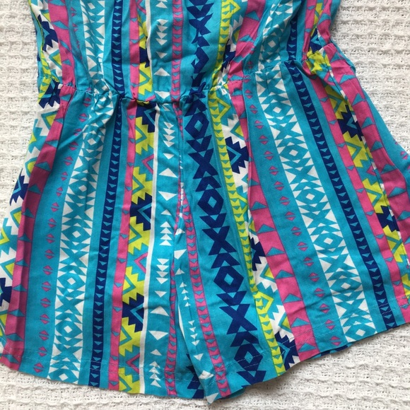 Derek Heart Aztec Blue Print Romper Girl's - Picture 4 of 8
