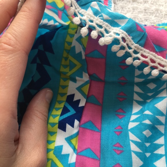 Derek Heart Aztec Blue Print Romper Girl's - Picture 5 of 8