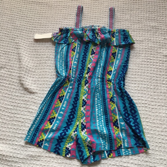 Derek Heart Aztec Blue Print Romper Girl's - Picture 8 of 8