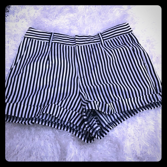 Blue and White Striped Shorts.