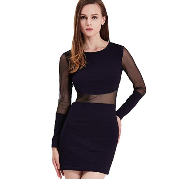 Sheer black longsleeve dress!
