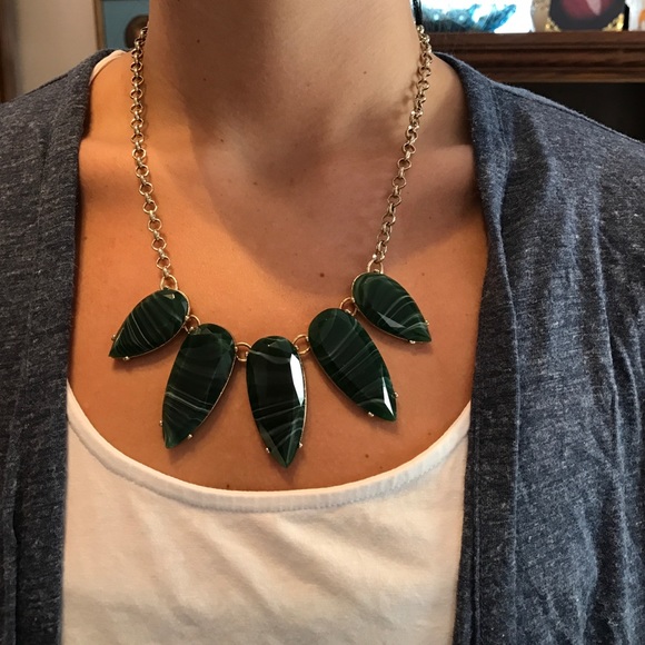 Forest green statement necklace