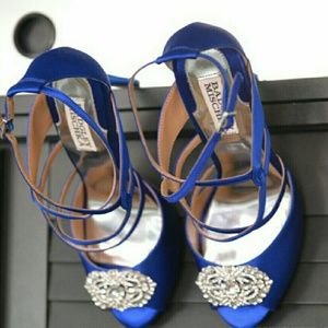 Beautiful Blue Satin Heels