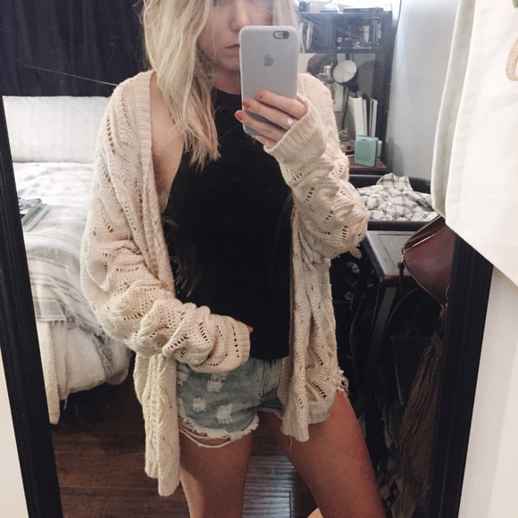 Urban Outfitters Sweaters - Mona B. Woven Cream Cardigan