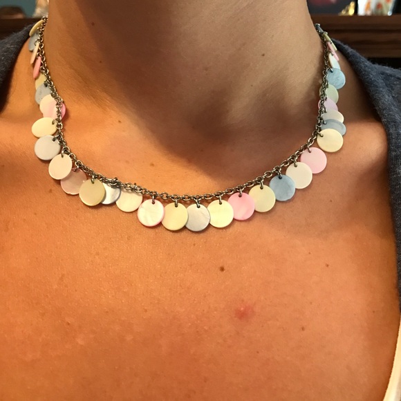 Tri colored shell necklace