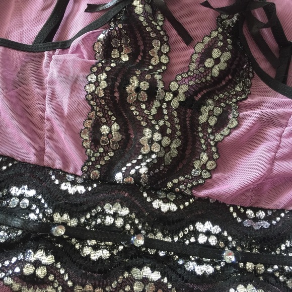 HP🎉 Sexy purple shimmery lace babydoll S/M - Picture 8 of 8