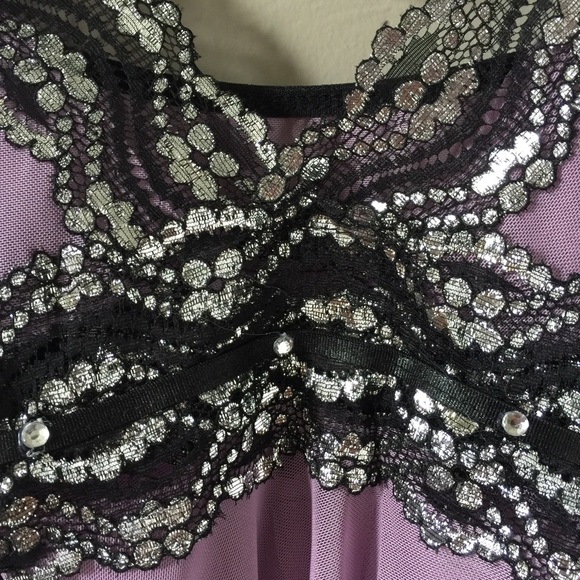 HP🎉 Sexy purple shimmery lace babydoll S/M - Picture 7 of 8