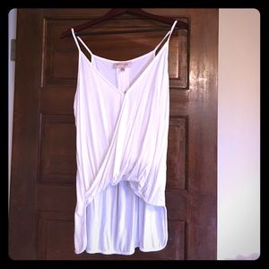 Philosophy Deep V high low stretchy tank