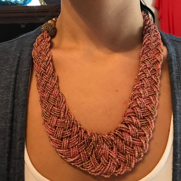 Braided statement necklace