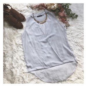 Deep V Sheer High Low Blouse