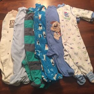 Bundle of 6 month footsie pajamas