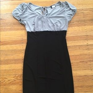 Black & Grey dress with keyhole back
