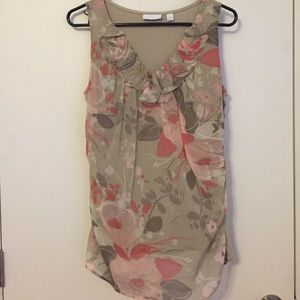 New York and company sheer pink and taupe tank top