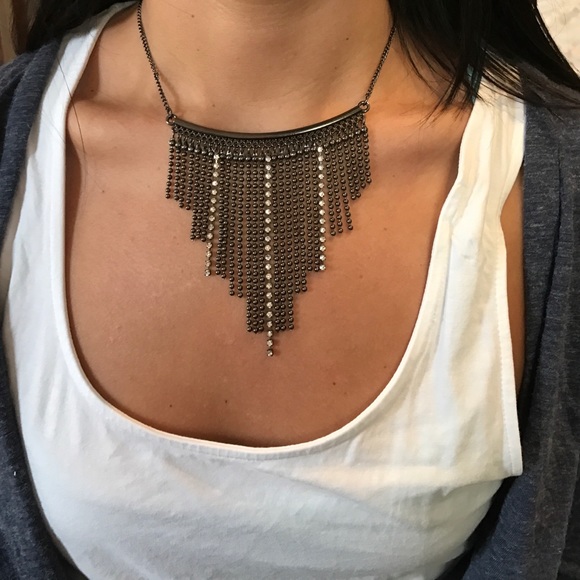 Cascading gunmetal necklace