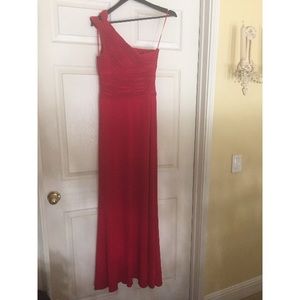 Red evening gown prom dress