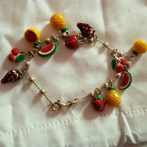 Fruit charm bracelet