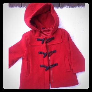 Baby Gap Red Wool blend hooded coat