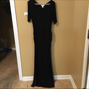 Black Motherhood Maternity Maxi Dress