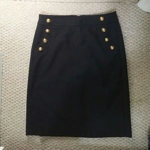 Ann Taylor Loft Black Sailor Pencil Skirt