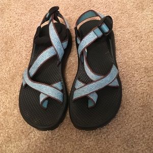 Blue Zebra Chacos.