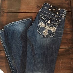Miss Me boot cut cross embellished jeans